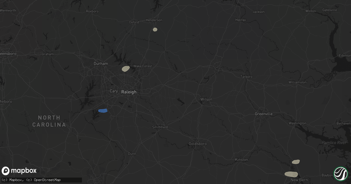 Hail map in Middlesex, NC on June 27, 2026