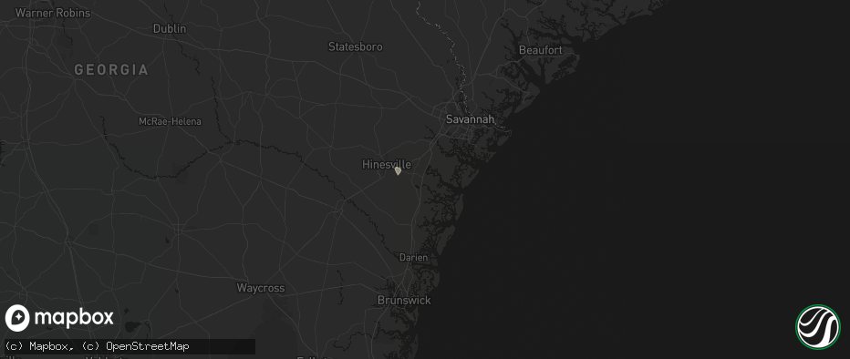 Hail map in Midway, GA on June 27, 2026