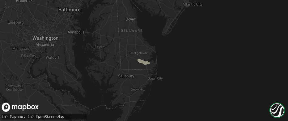 Hail map in Millsboro, DE on June 27, 2026