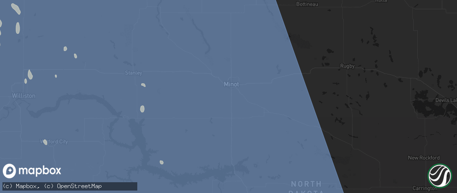 Hail map in Minot, ND on June 27, 2026