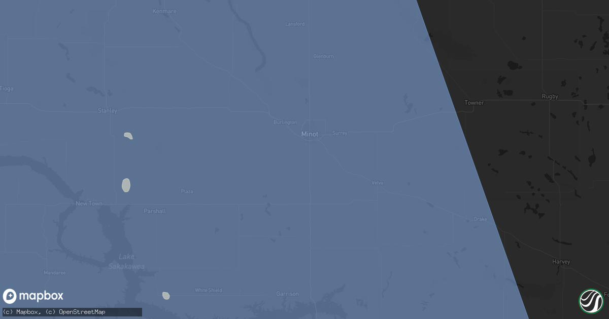Hail map in Minot, ND on June 27, 2026