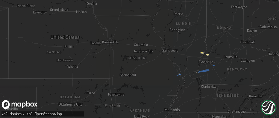 Hail map in Missouri on June 27, 2026