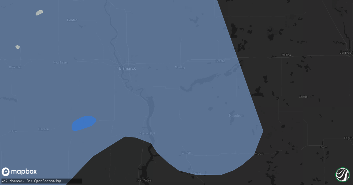 Hail map in Moffit, ND on June 27, 2026