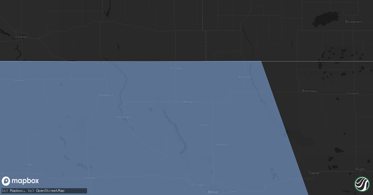Hail map in Mohall, ND on June 27, 2026