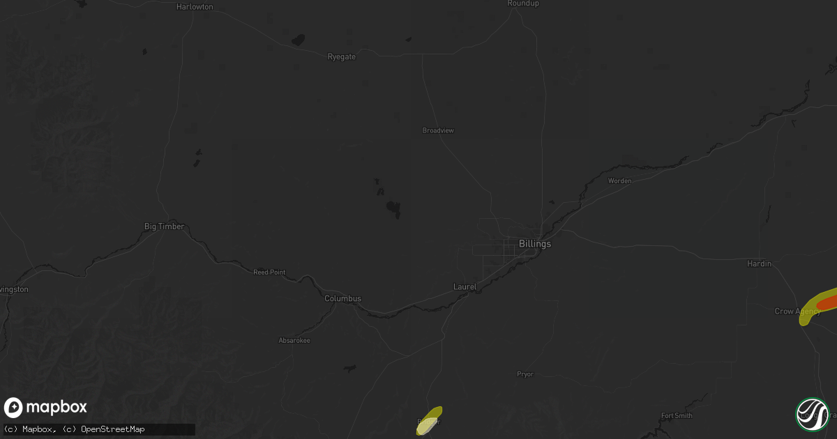 Hail map in Molt, MT on June 27, 2026