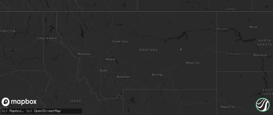 Hail map in Montana on June 27, 2026