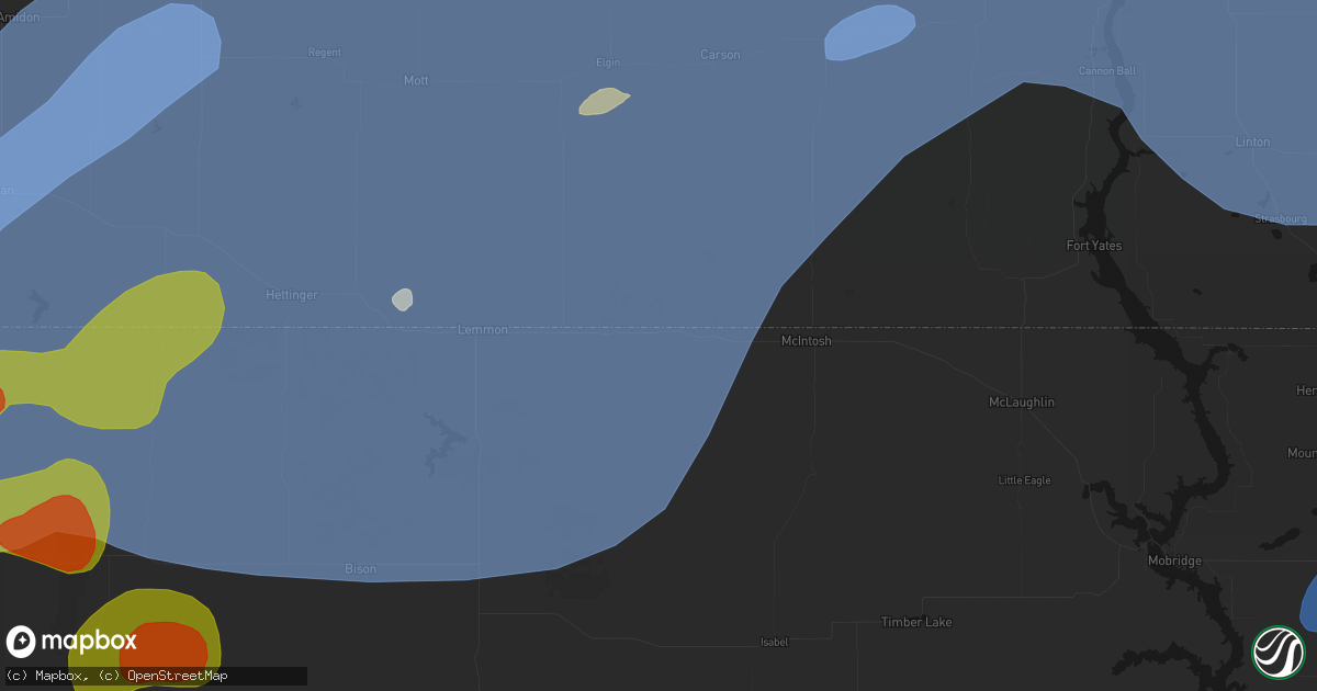 Hail map in Morristown, SD on June 27, 2026