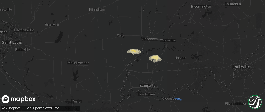 Hail map in Mount Carmel, IL on June 27, 2026