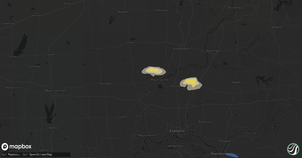 Hail map in Mount Carmel, IL on June 27, 2026