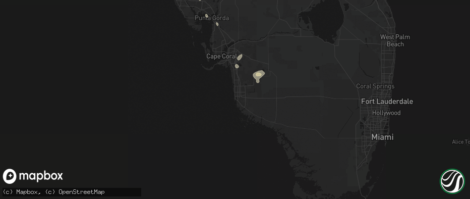 Hail map in Naples, FL on June 27, 2026