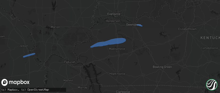 Hail map in Nebo, KY on June 27, 2026