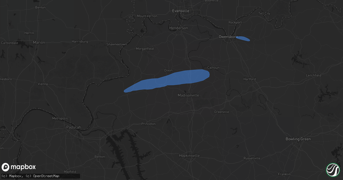 Hail map in Nebo, KY on June 27, 2026
