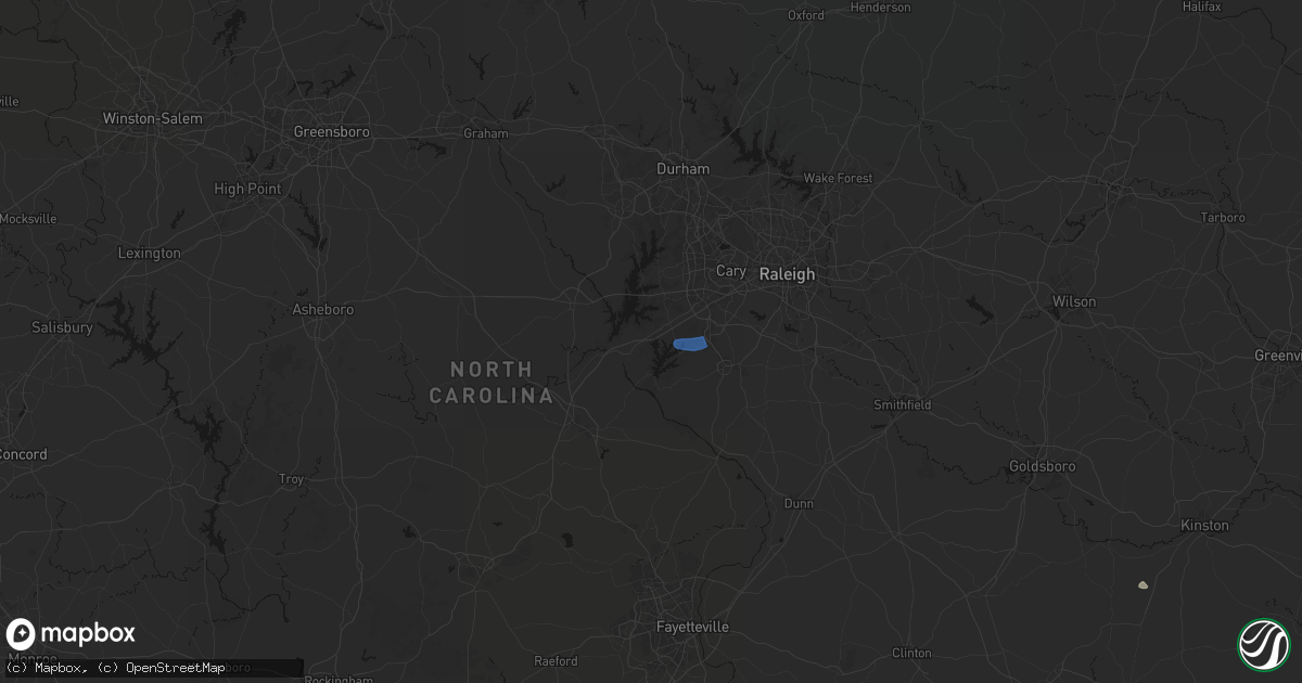 Hail map in New Hill, NC on June 27, 2026