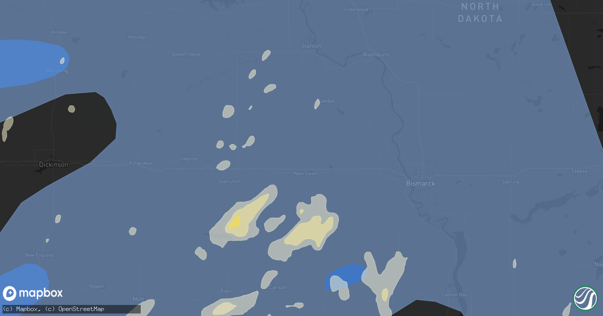 Hail map in New Salem, ND on June 27, 2026