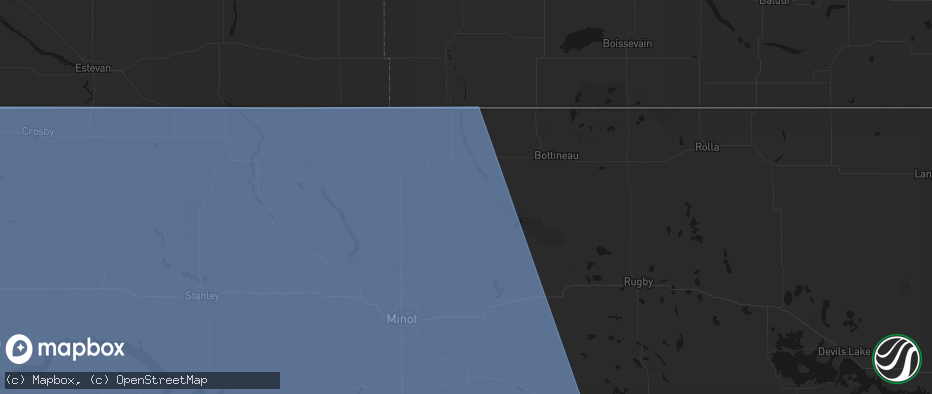 Hail map in Newburg, ND on June 27, 2026