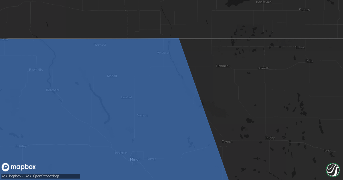 Hail map in Newburg, ND on June 27, 2026