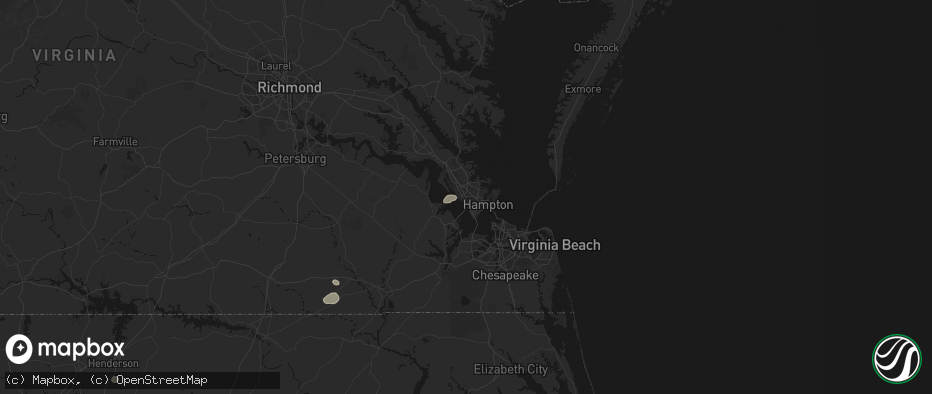 Hail map in Newport News, VA on June 27, 2026