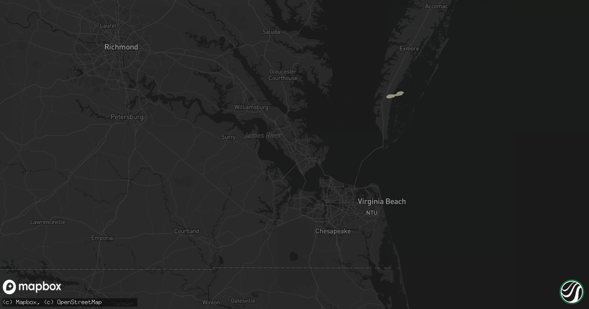 Hail map in Newport News, VA on June 27, 2026