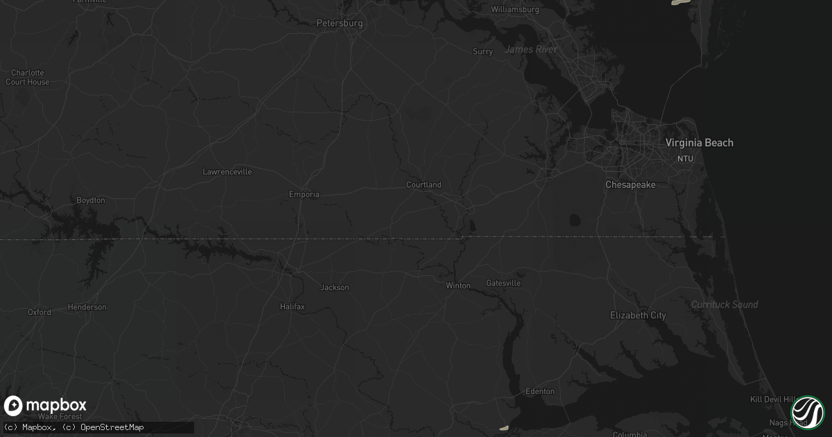 Hail map in Newsoms, VA on June 27, 2026