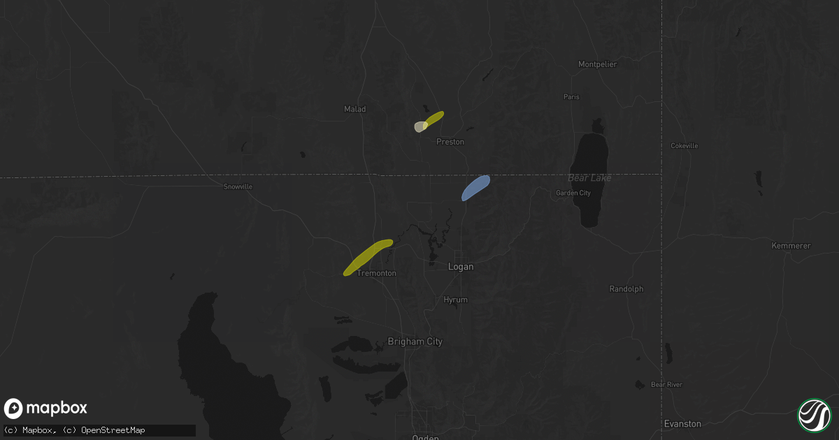 Hail map in Newton, UT on June 27, 2026