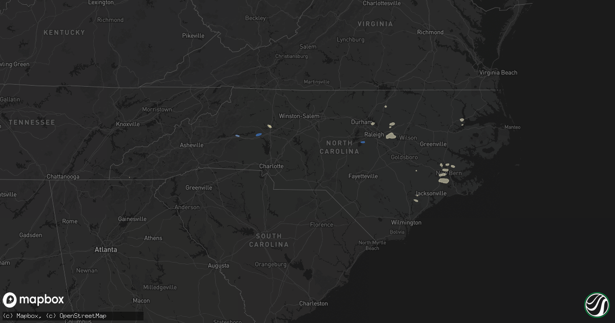 Hail map in North Carolina on June 27, 2026