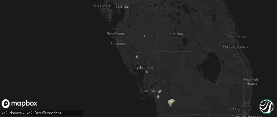 Hail map in North Port, FL on June 27, 2026