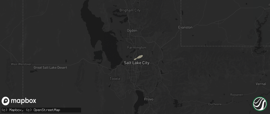 Hail map in North Salt Lake, UT on June 27, 2026