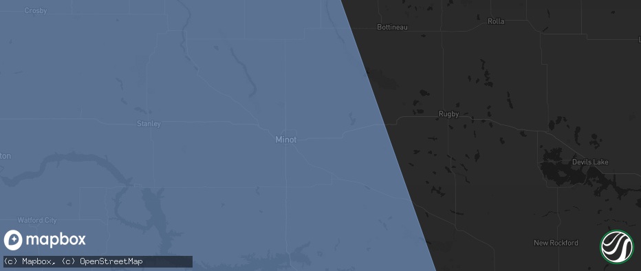 Hail map in Norwich, ND on June 27, 2026