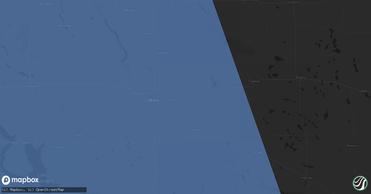 Hail map in Norwich, ND on June 27, 2026