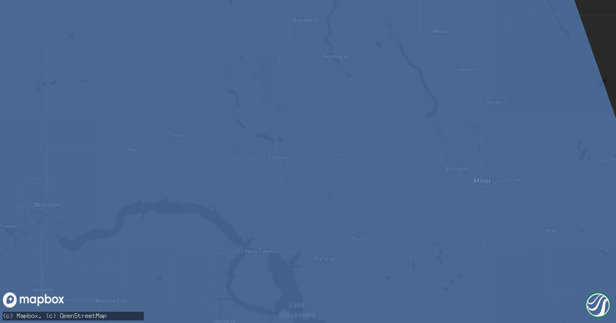 Hail map in Palermo, ND on June 27, 2026