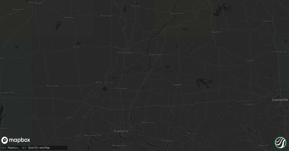 Hail map in Petersburg, IN on June 27, 2026