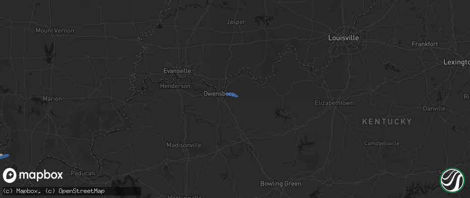 Hail map in Philpot, KY on June 27, 2026