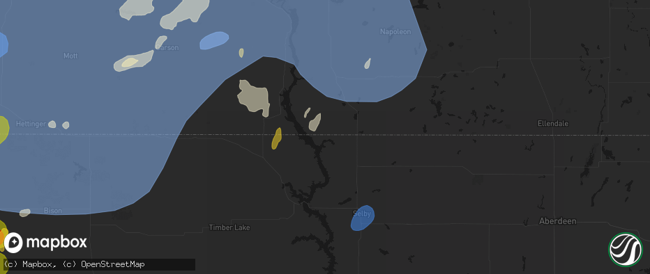 Hail map in Pollock, SD on June 27, 2026