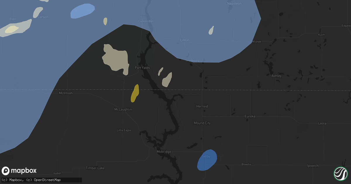 Hail map in Pollock, SD on June 27, 2026