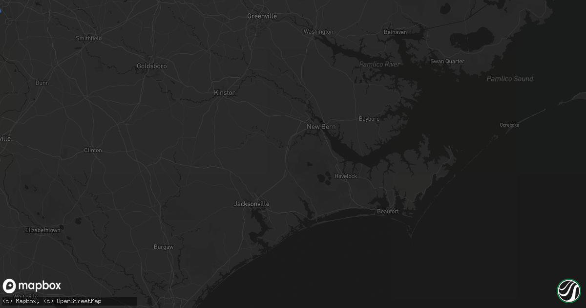 Hail map in Pollocksville, NC on June 27, 2026
