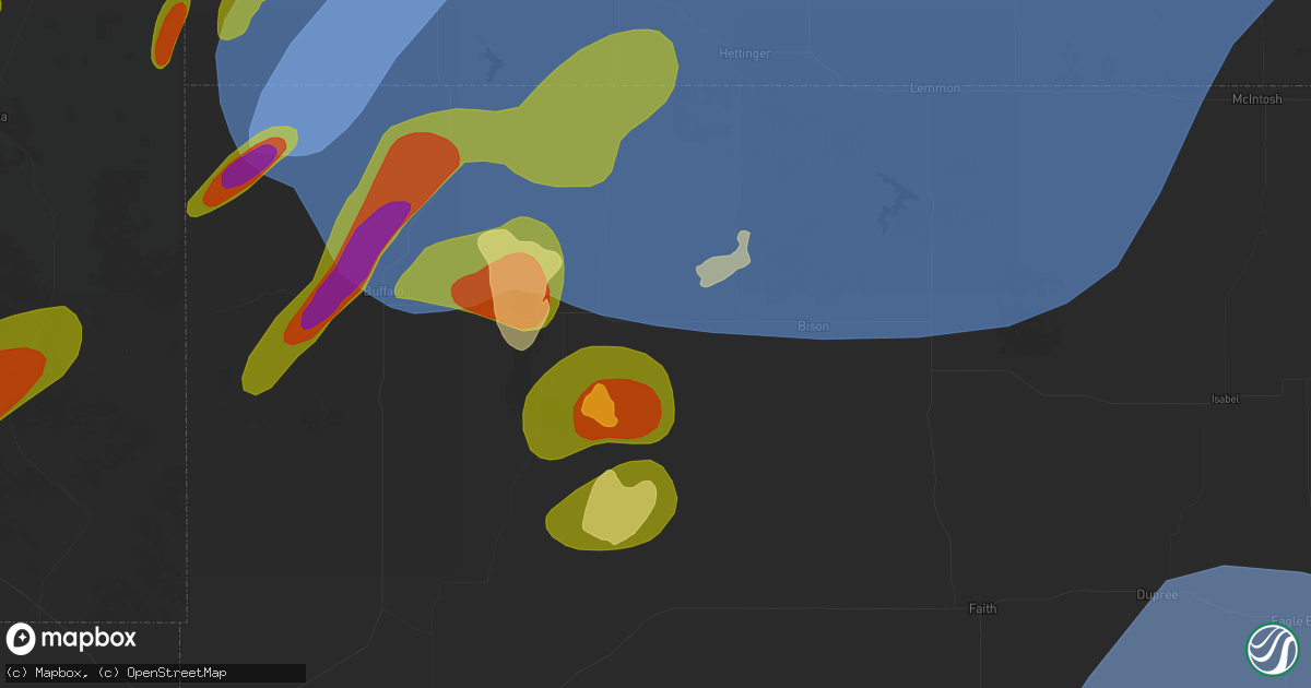 Hail map in Prairie City, SD on June 27, 2026