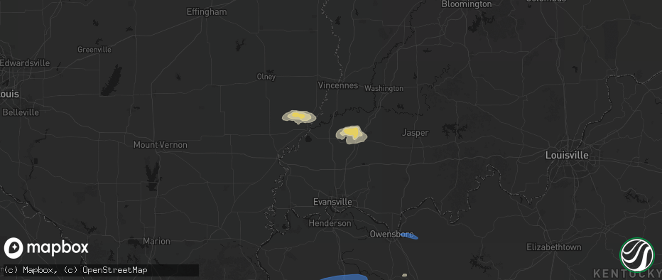 Hail map in Princeton, IN on June 27, 2026