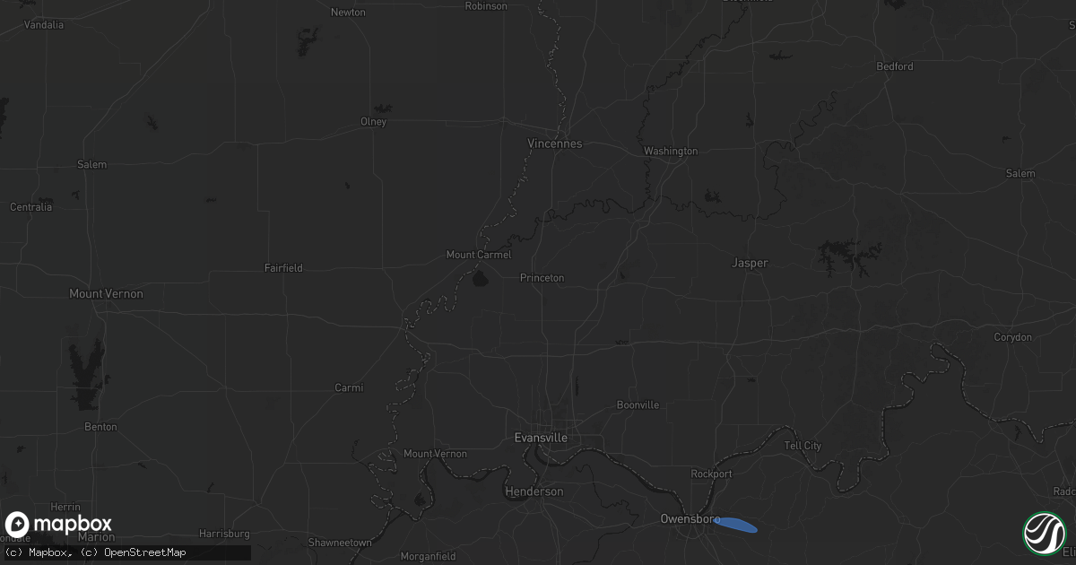 Hail map in Princeton, IN on June 27, 2026