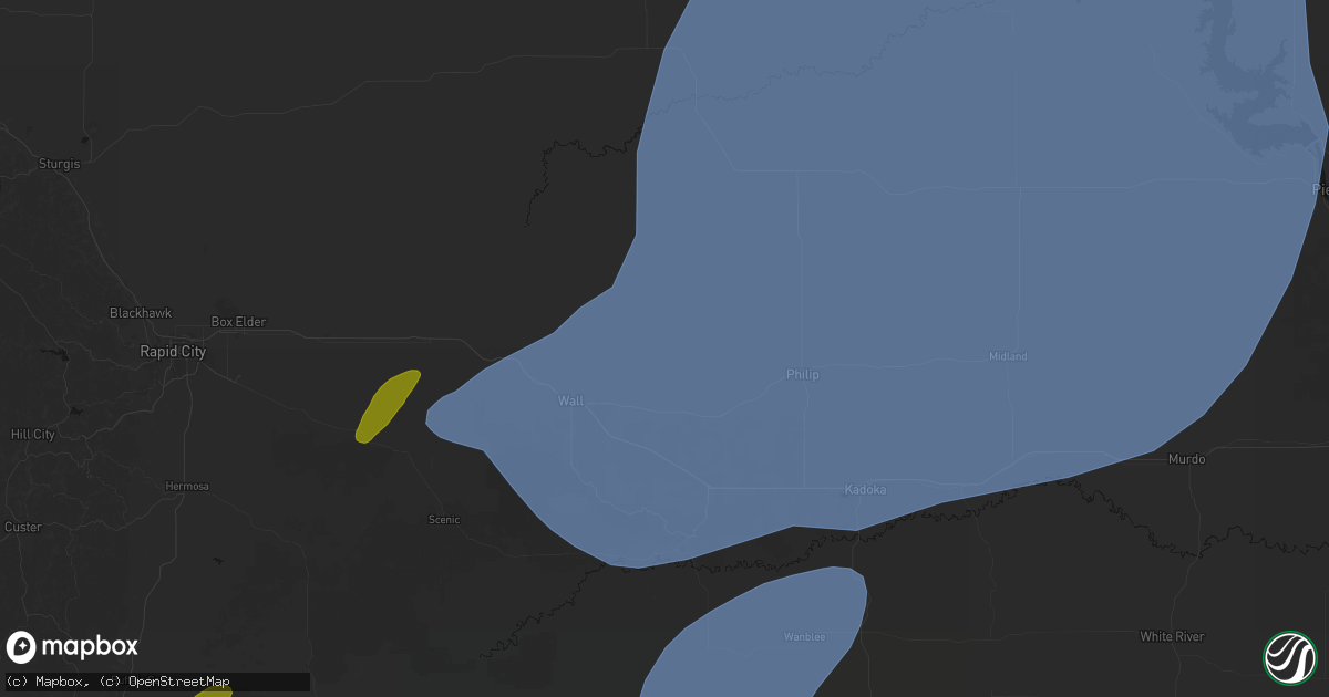 Hail map in Quinn, SD on June 27, 2026