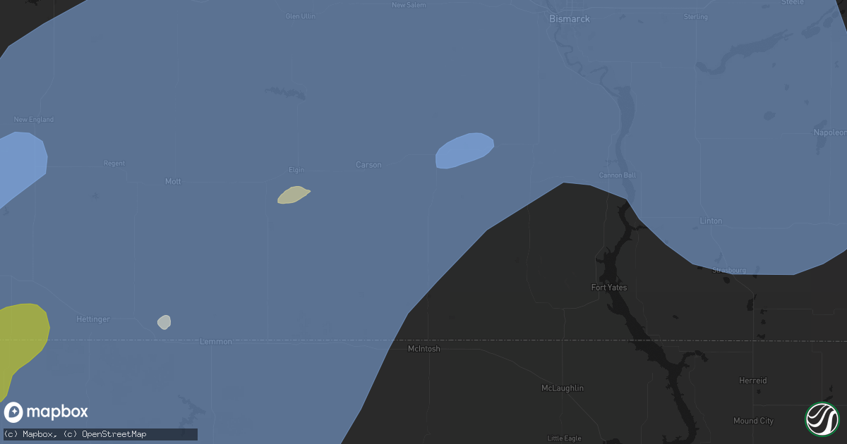 Hail map in Raleigh, ND on June 27, 2026