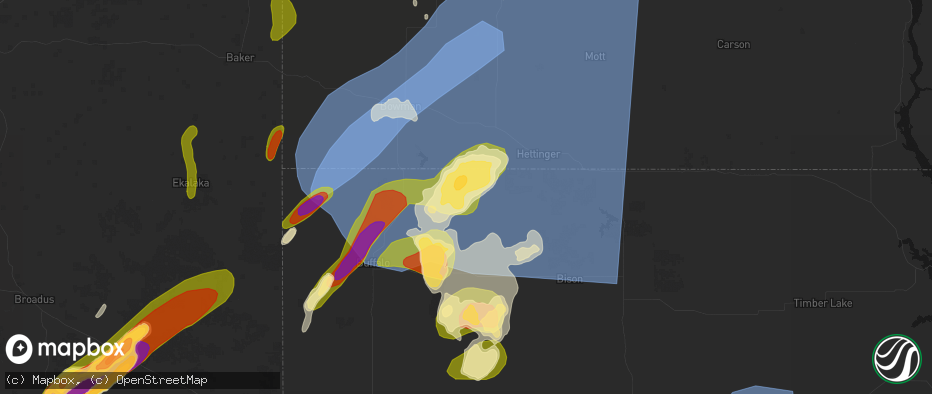 Hail map in Ralph, SD on June 27, 2026