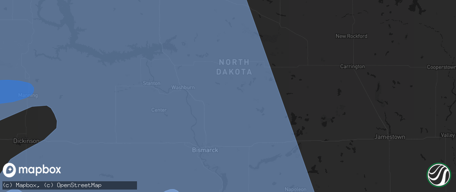 Hail map in Regan, ND on June 27, 2026
