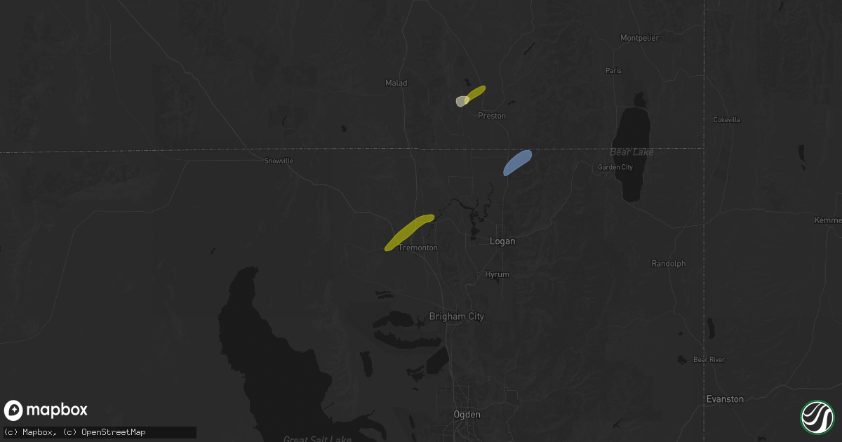 Hail map in Riverside, UT on June 27, 2026