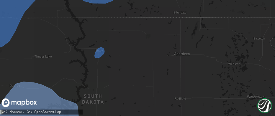 Hail map in Roscoe, SD on June 27, 2026