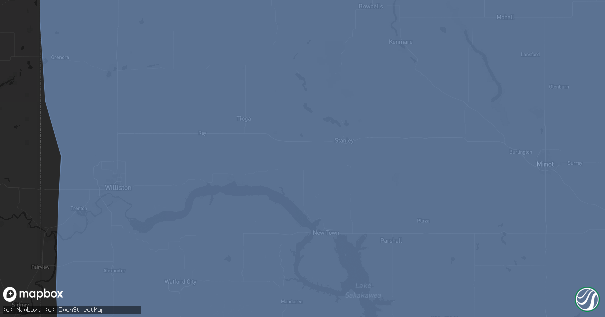 Hail map in Ross, ND on June 27, 2026