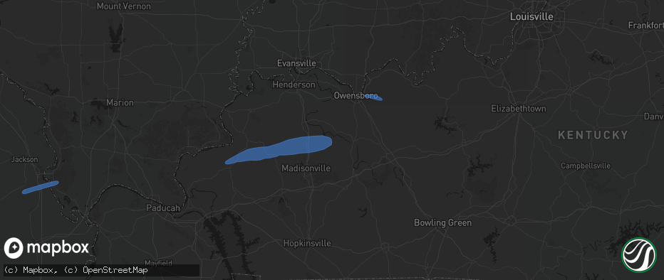 Hail map in Rumsey, KY on June 27, 2026