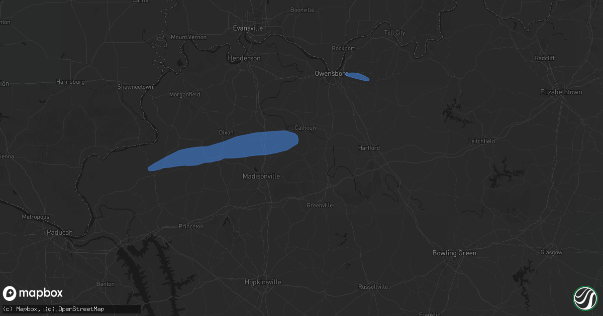 Hail map in Sacramento, KY on June 27, 2026