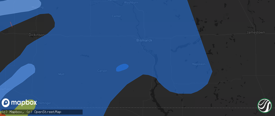 Hail map in Saint Anthony, ND on June 27, 2026
