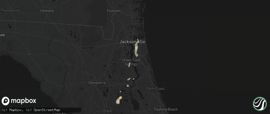 Hail map in Saint Johns, FL on June 27, 2026