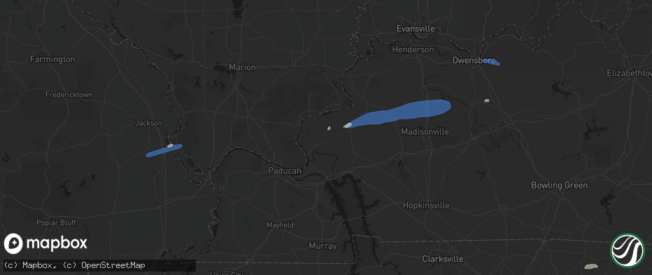 Hail map in Salem, KY on June 27, 2026